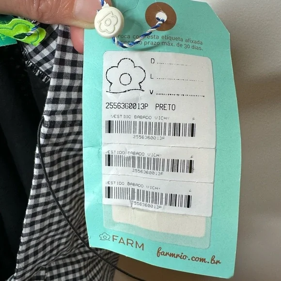 Farm Rio Black Gingham Ruffle Mini Dress Small - Picture 7 of 9